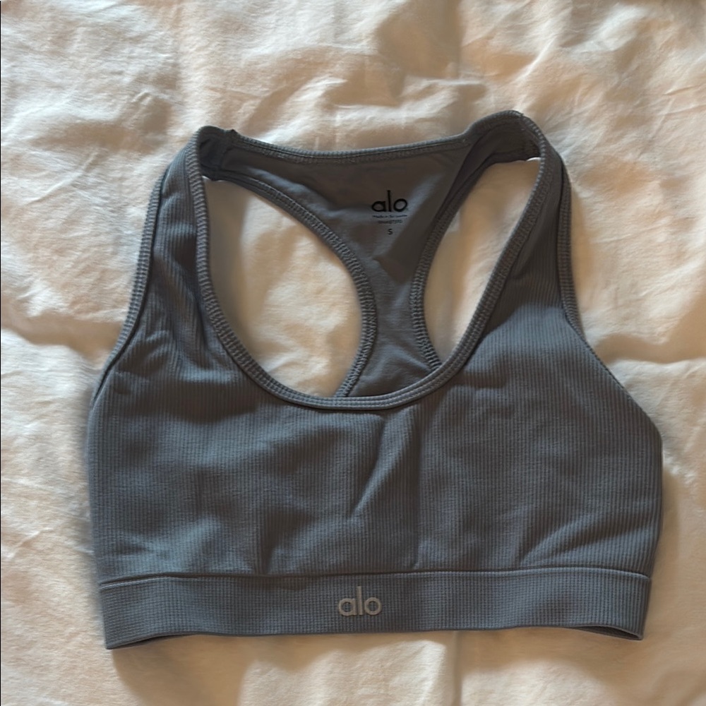 ALO Yoga Gray Sports Bra and Legging